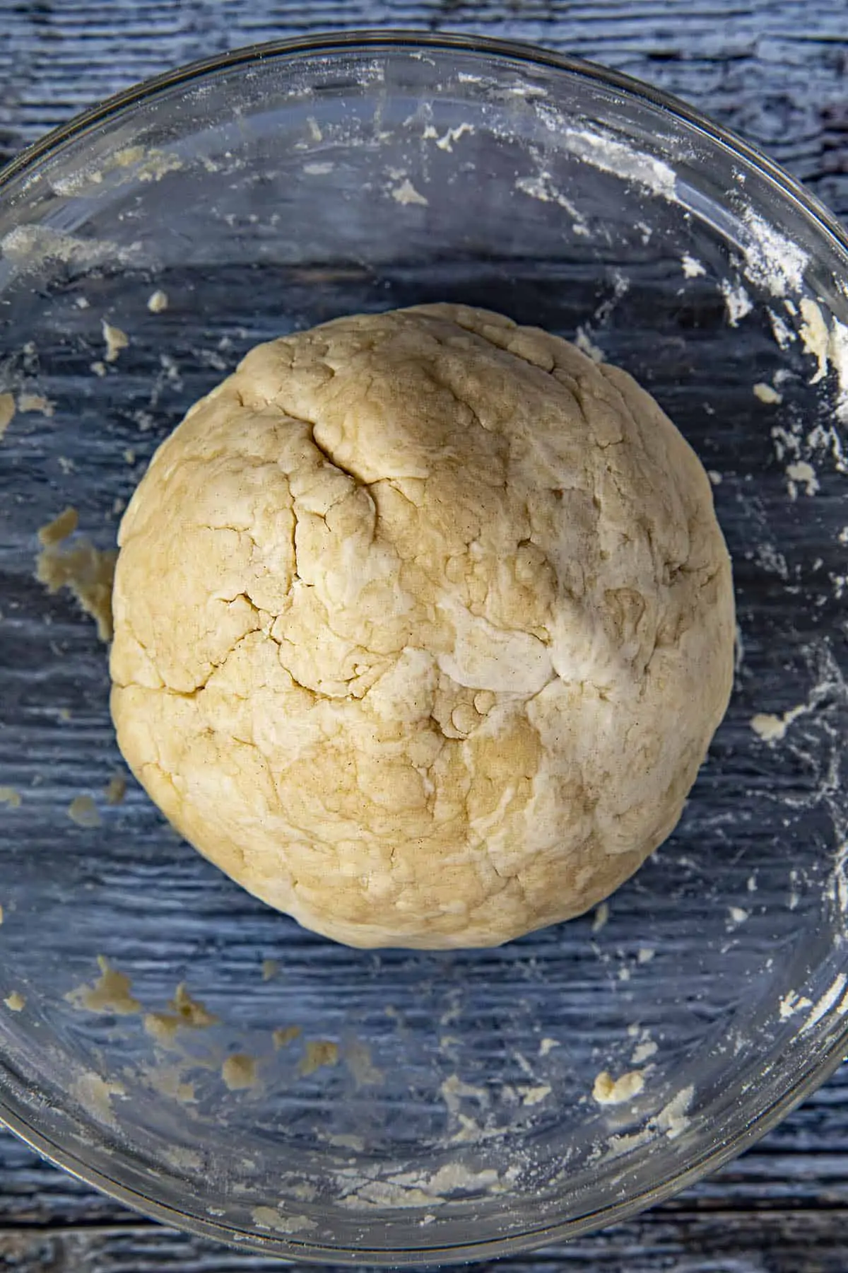 Forming the flatbread dough ball.