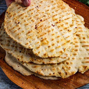 Flatbread stacked and served