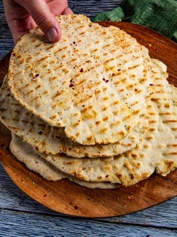 Flatbread stacked and served