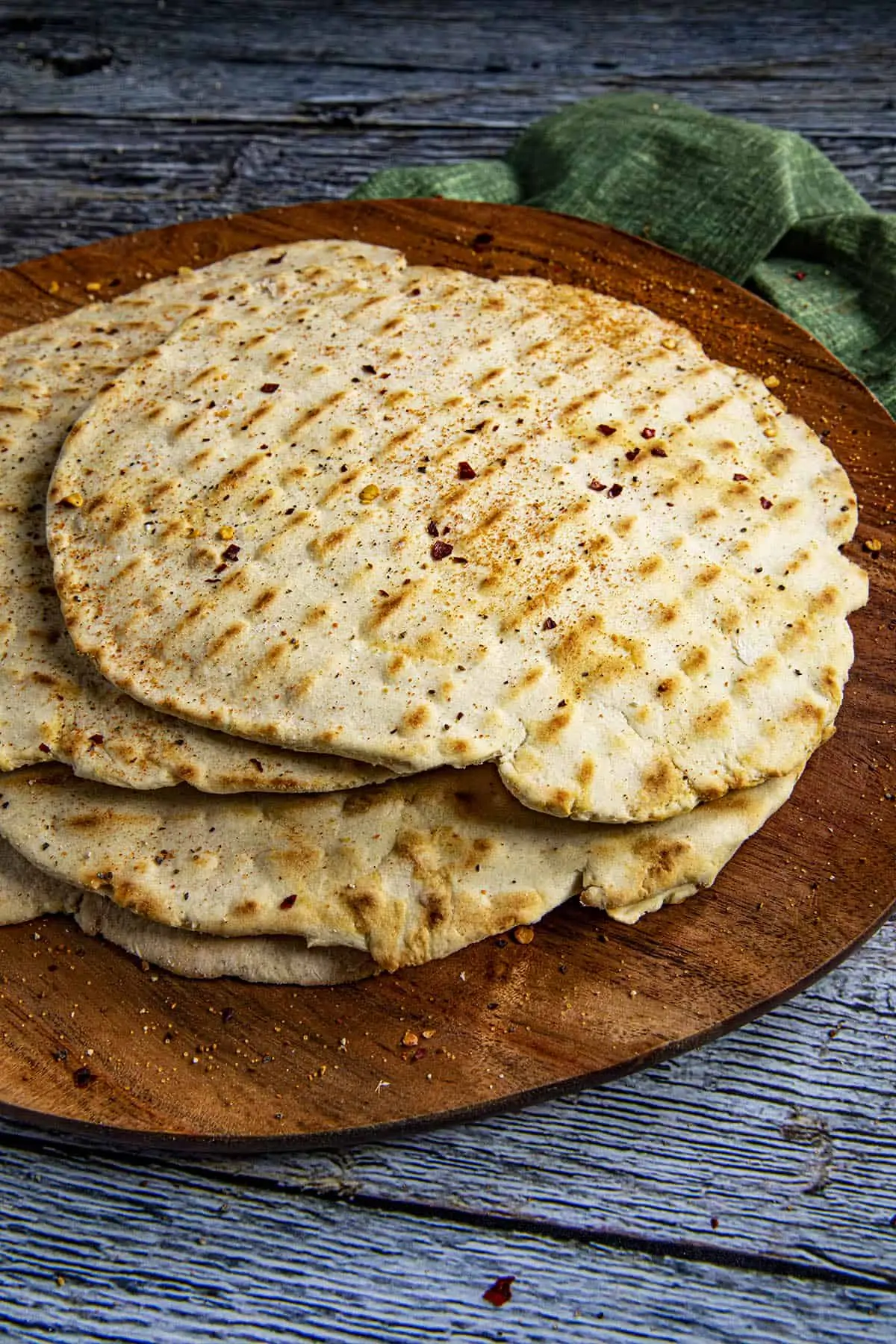 Crackery flatbreads on a plate.