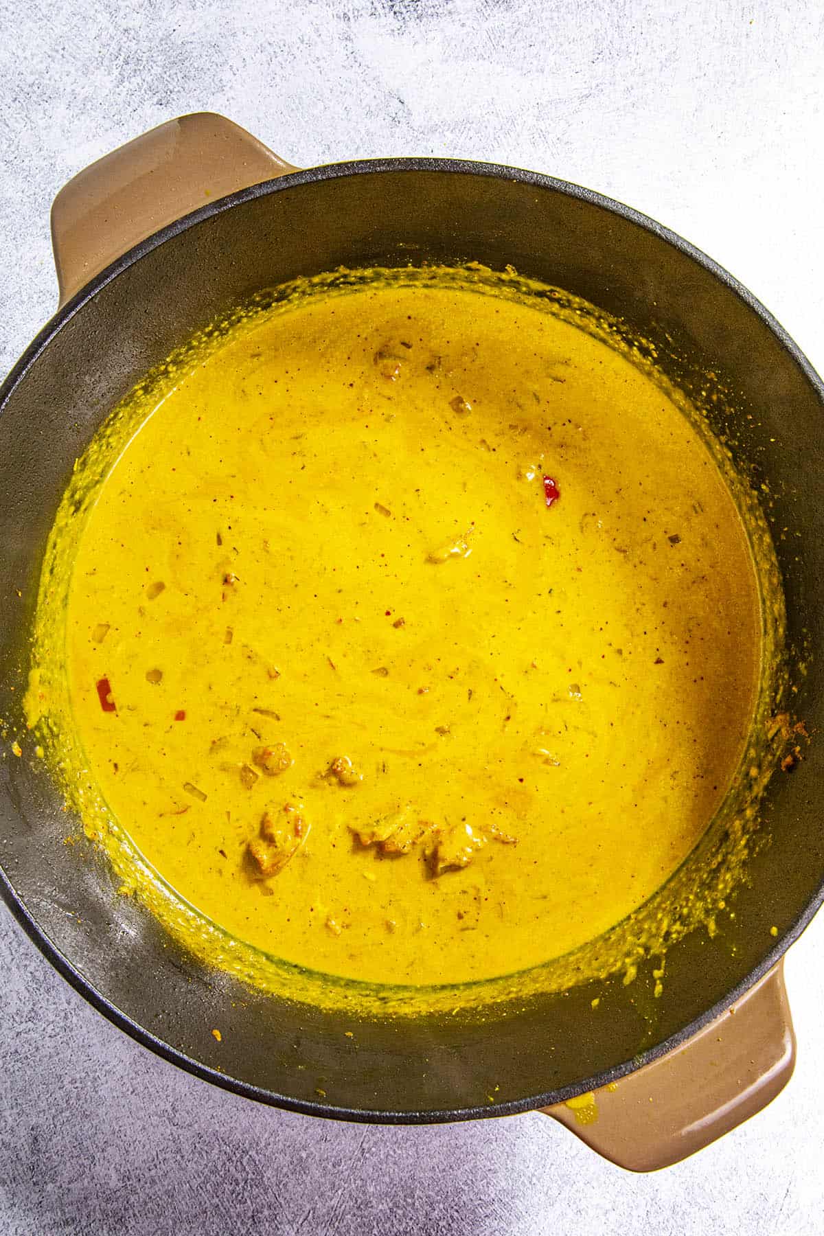 Curry sauce for our Jamaican Curry Chicken