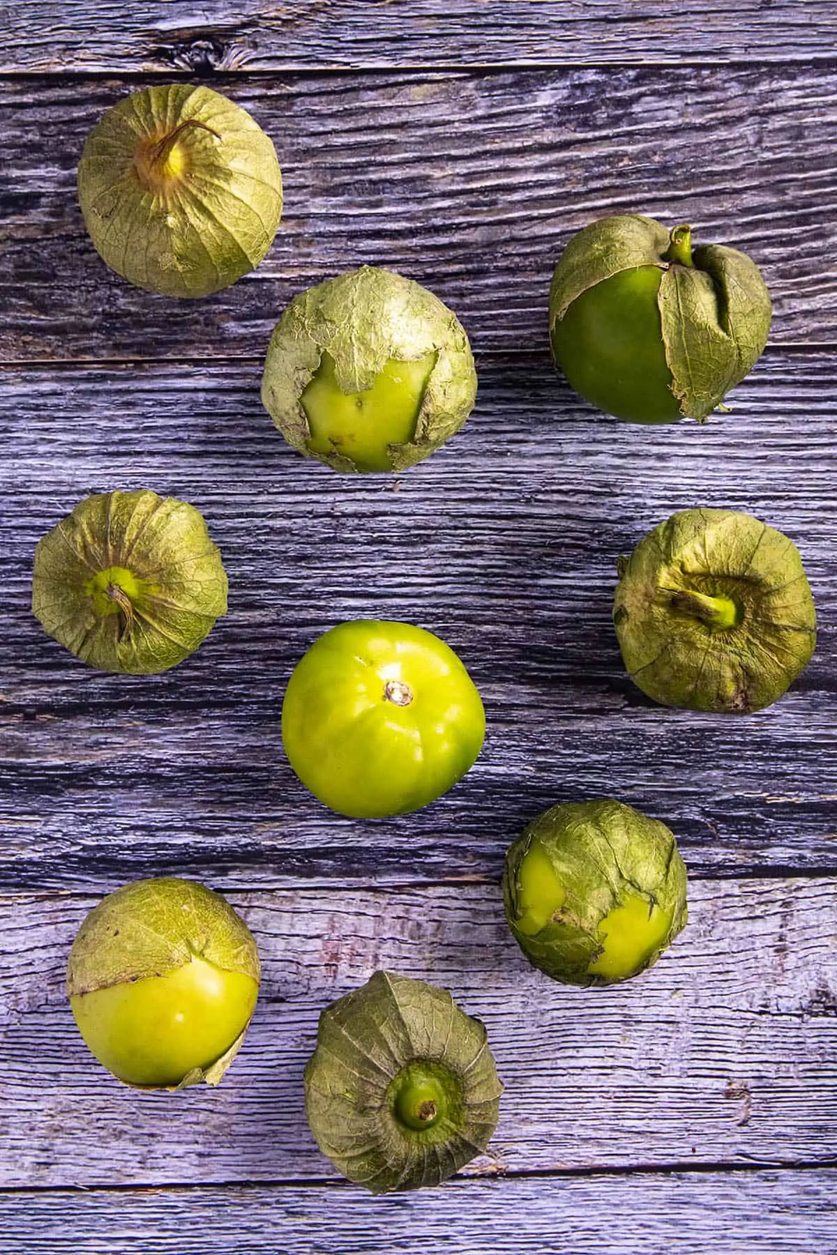 Fresh tomatillos for making Spaghetti Verde