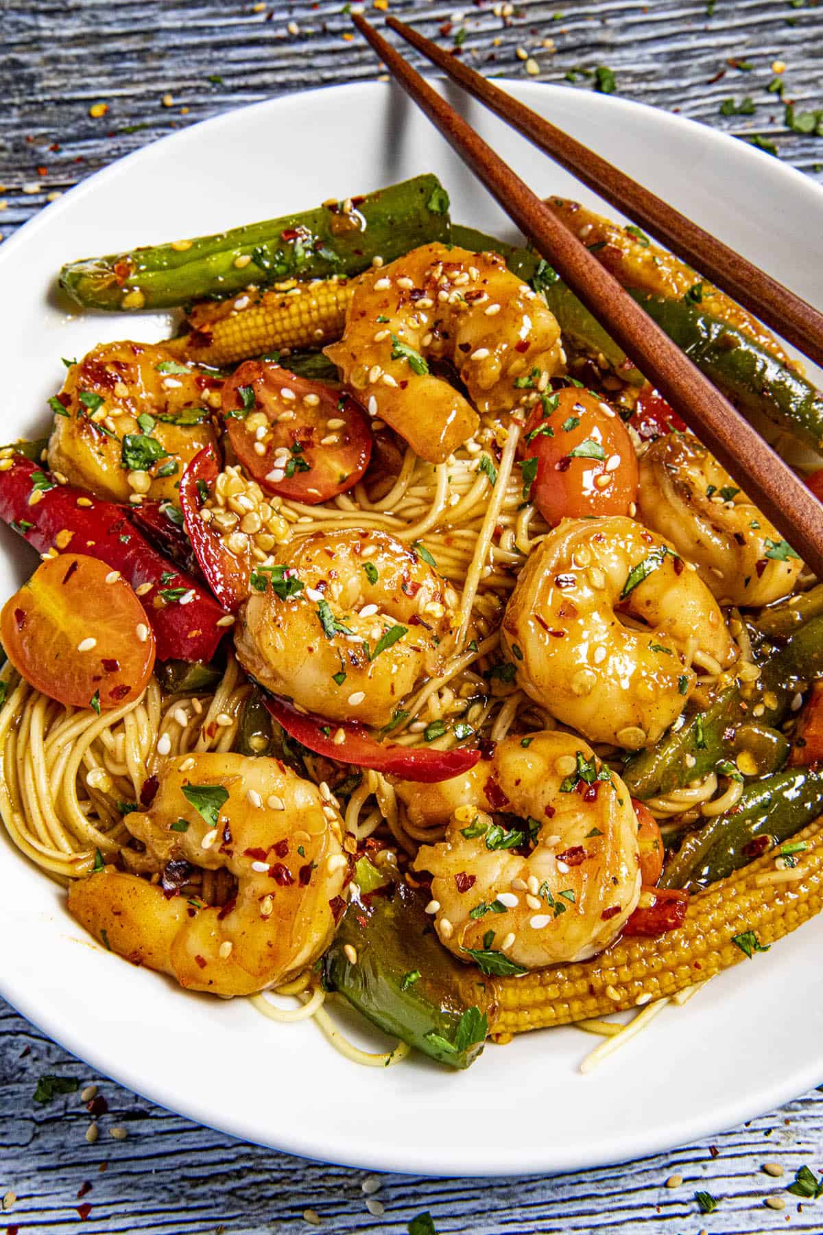 Teriyaki Shrimp Stir Fry looking delicious