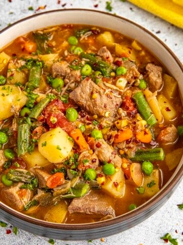 Booyah, Chunky Midwestern Stew, served