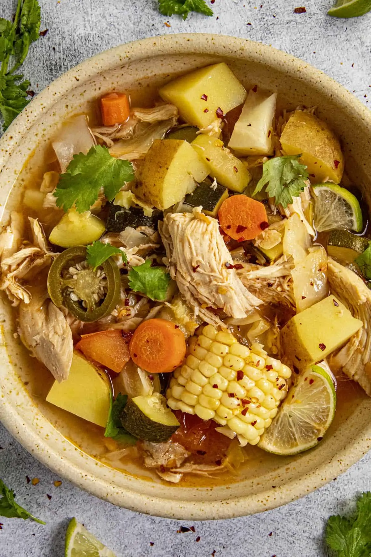 Caldo de Pollo in a bowl