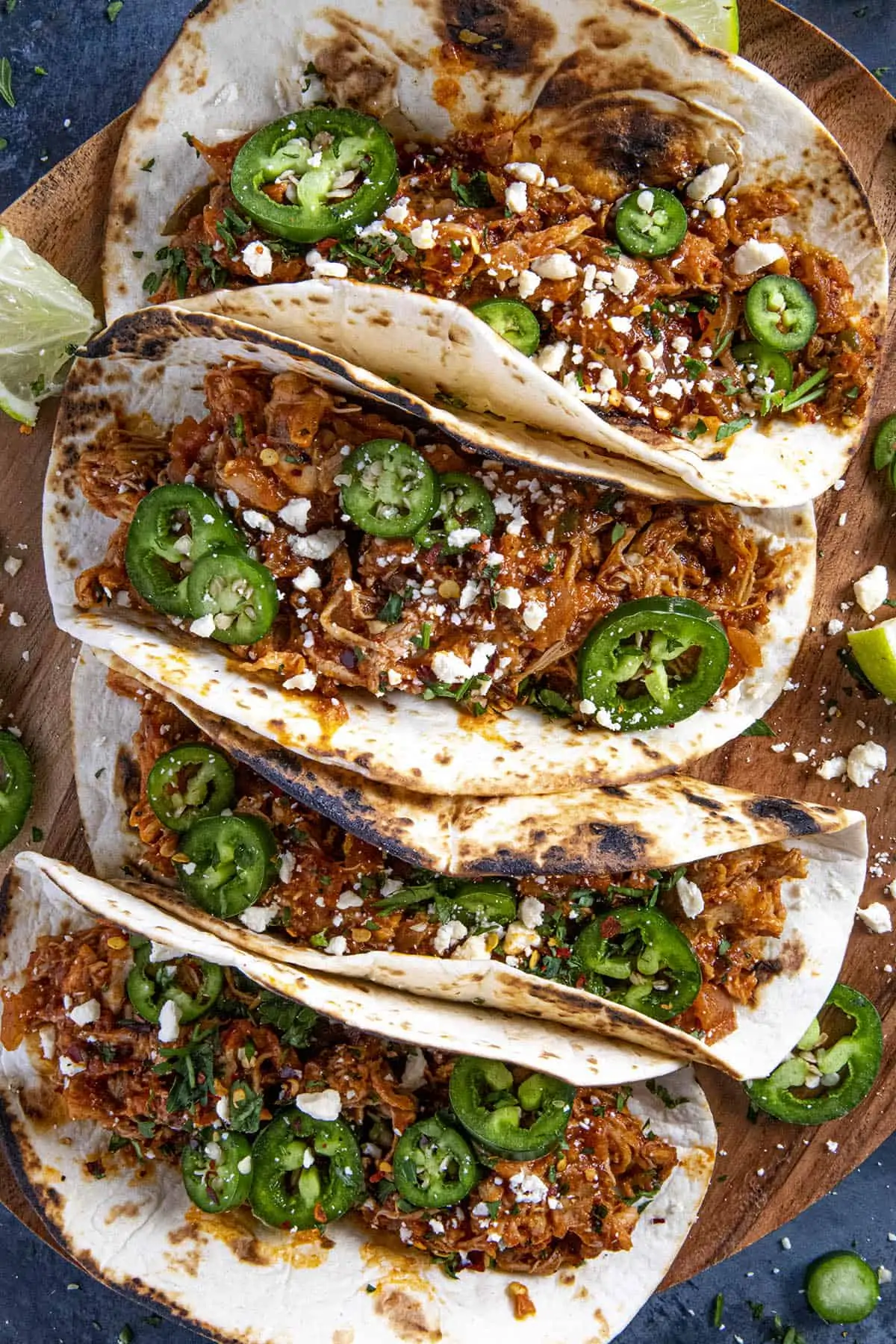 Chicken Tinga Tacos ready to serve