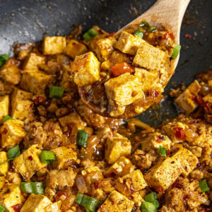 Mapo Tofu in a big skillet