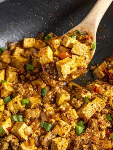 Mapo Tofu in a big skillet