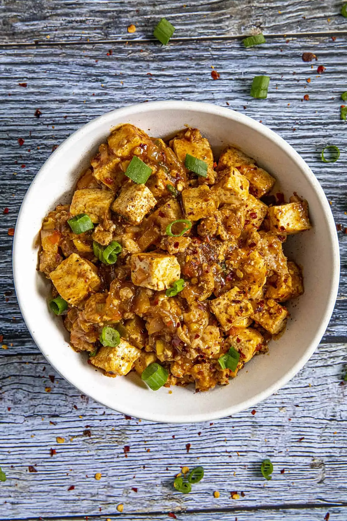 Mapo Tofu in a bowl.