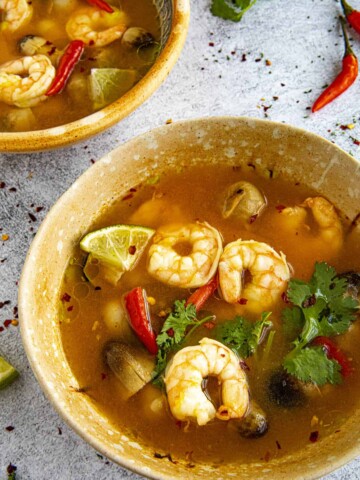 Tom Yum Soup served hot and ready