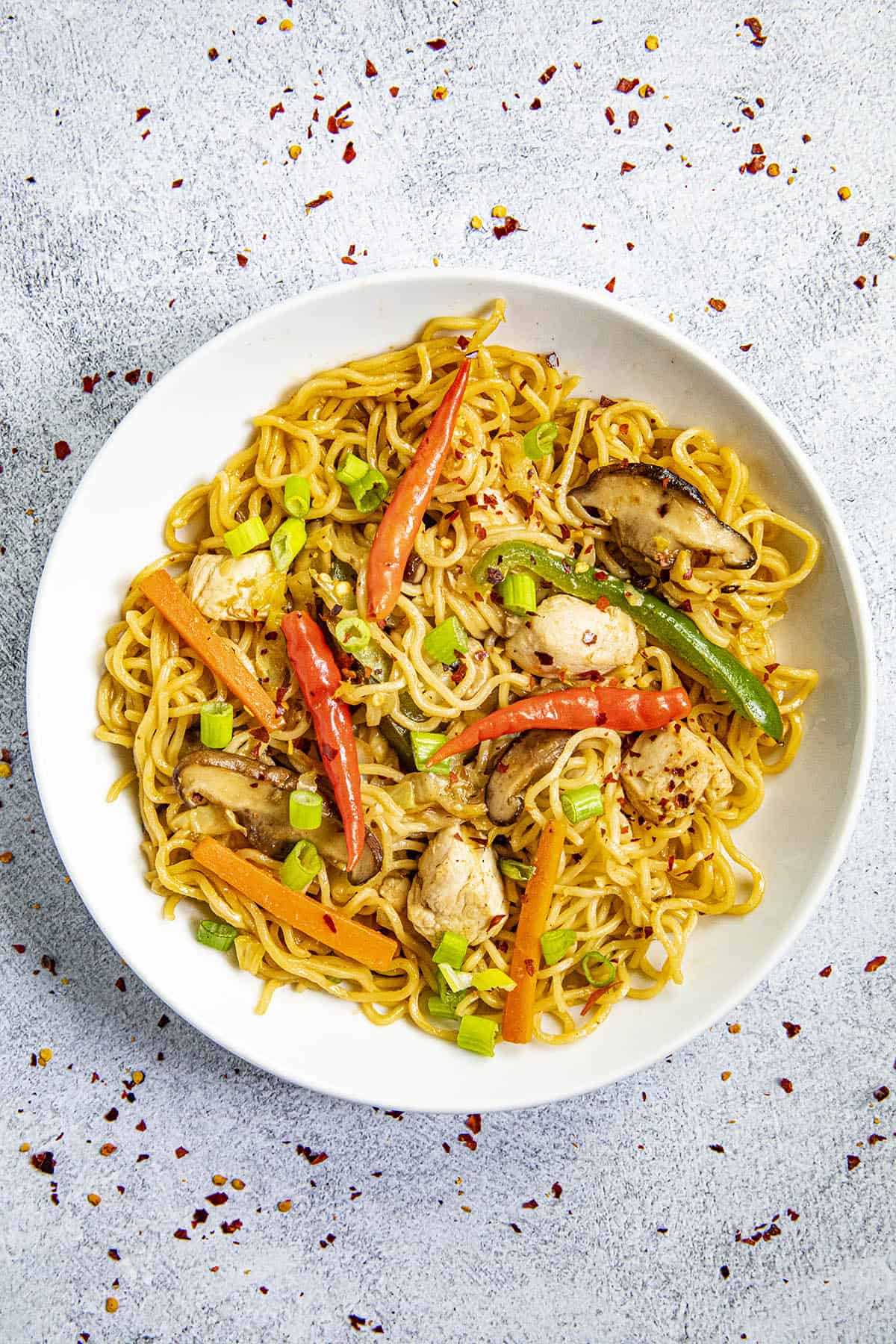 Yakisoba Noodles in a bowl