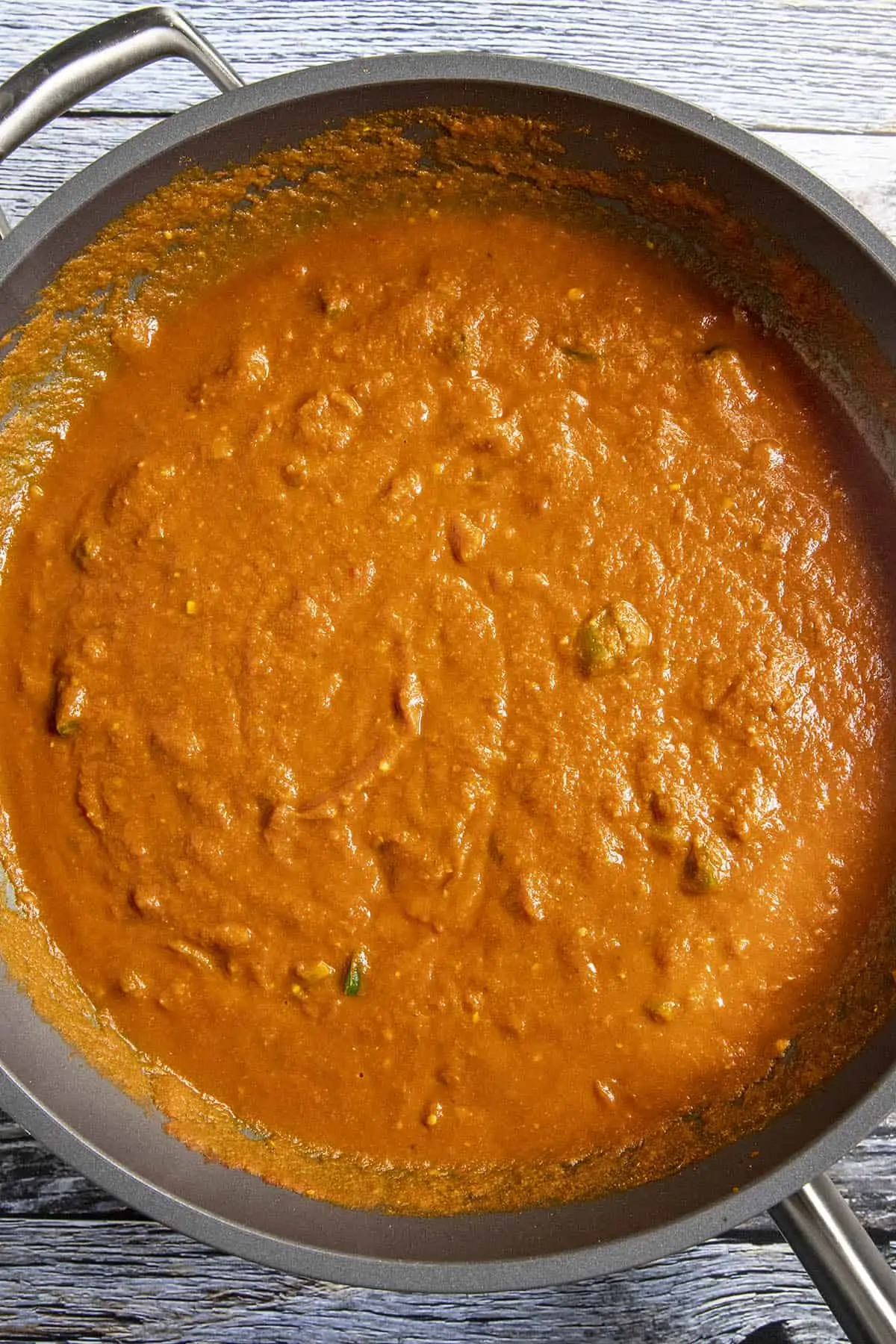 Tikka Masala sauce simmering in a pan