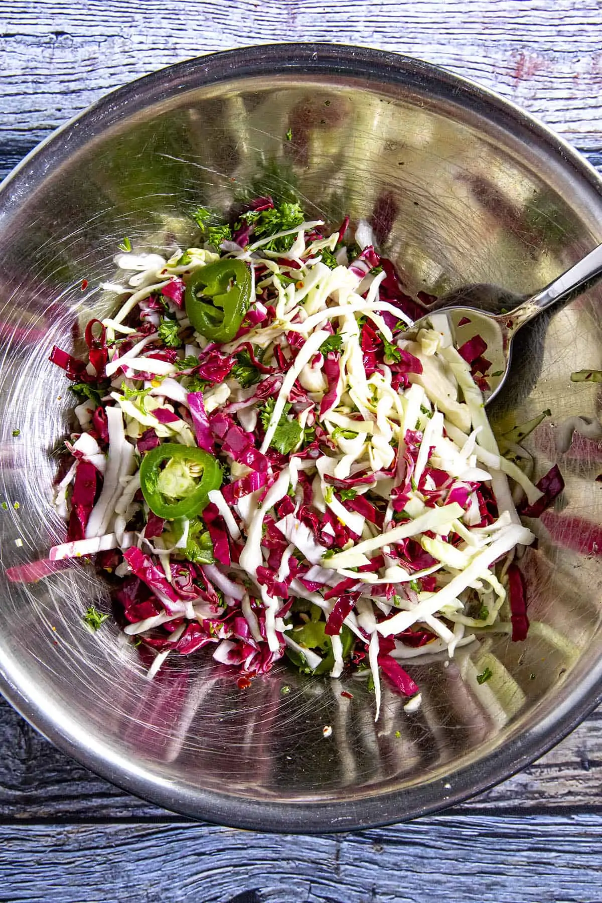 Crunchy slaw for topping fish tacos