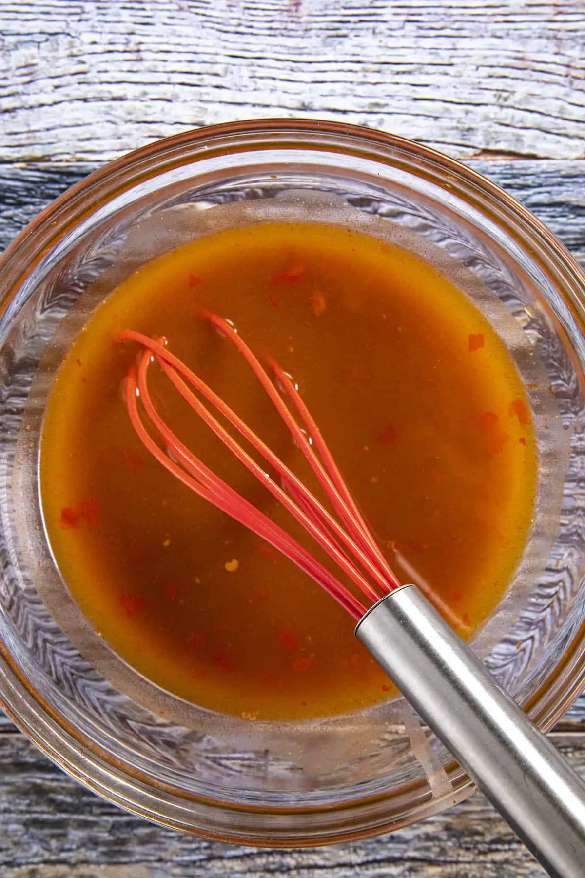 General Tsos Chicken sauce in a bowl.