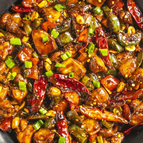 Kung Pao Chicken in a pan