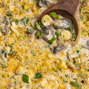 Oyster Stew on a spoon