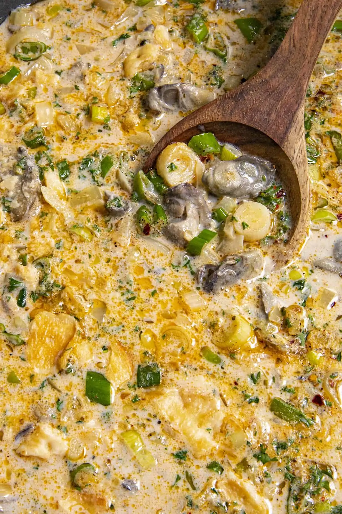 Oyster Stew on a spoon