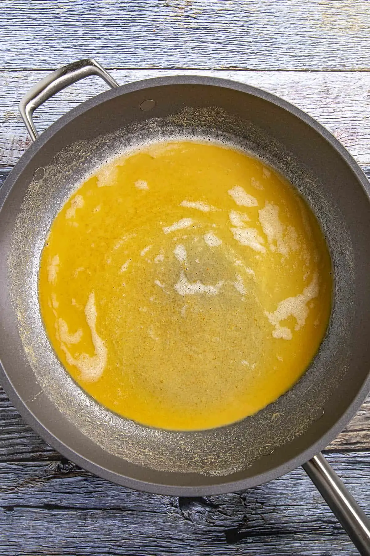 Making the roux for oyster stew