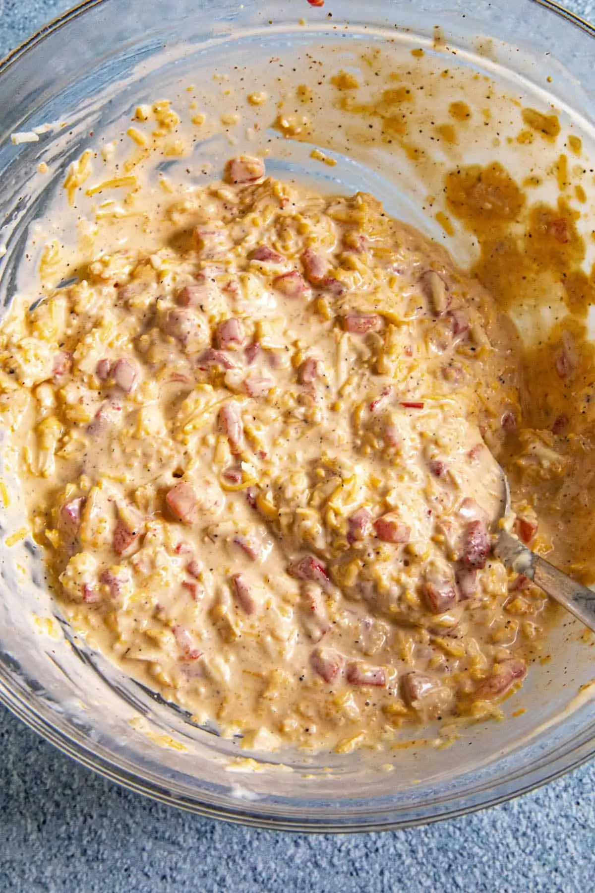 Mixed Pimento Cheese in a mixing bowl