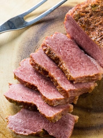 Pressure Cooker Corned Beef looking absolutely delicious.