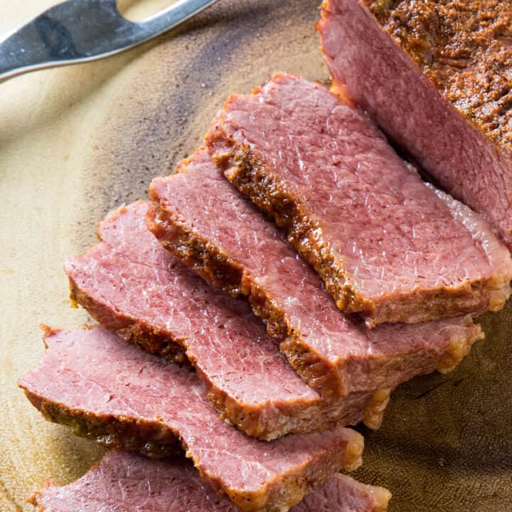 Pressure Cooker Corned Beef looking absolutely delicious.