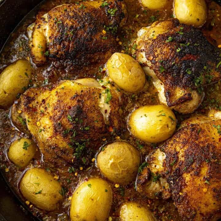 Cajun Baked Chicken Thighs served.