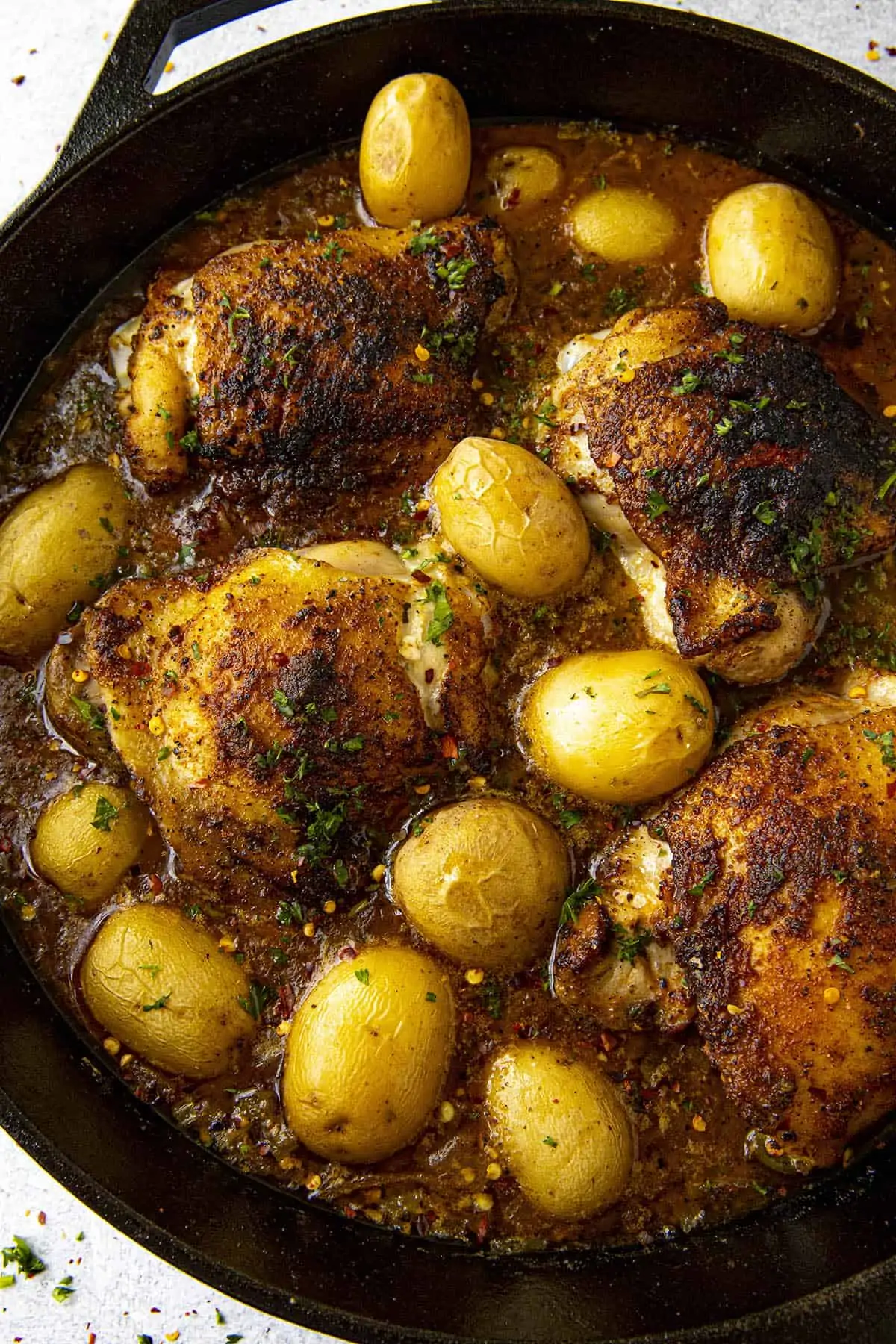 Cajun Baked Chicken Thighs served.