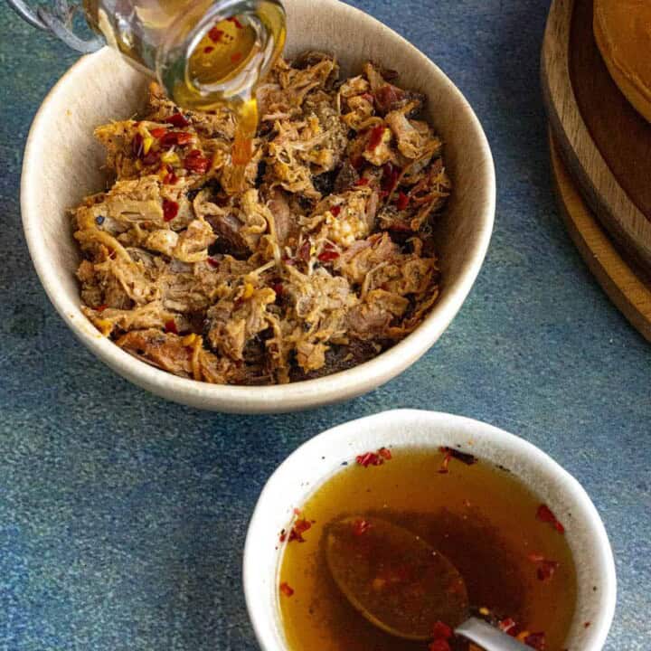 Carolina Vinegar BBQ Sauce served.