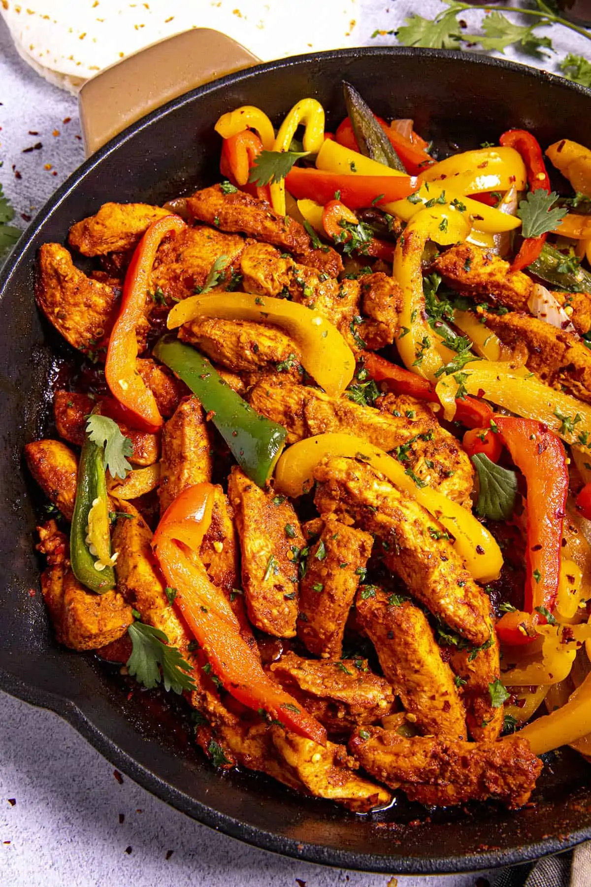 Chicken Fajitas in a pan