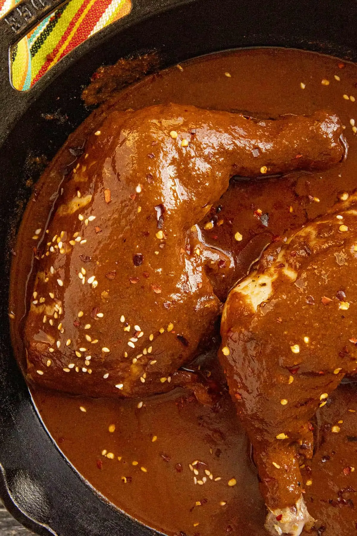 Two pieces of Chicken Mole.