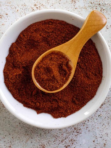 Chipotle Powder in a white bowl.