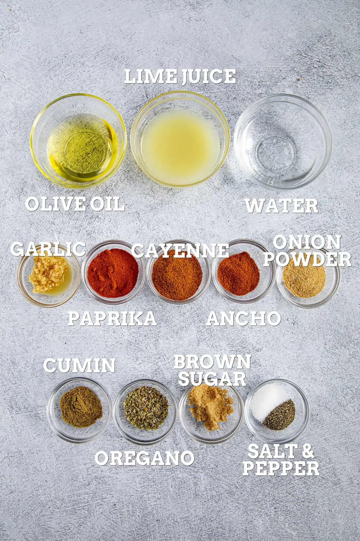 Fajita Marinade ingredients