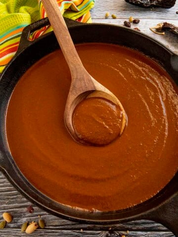 Mole Poblano served in a big bowl