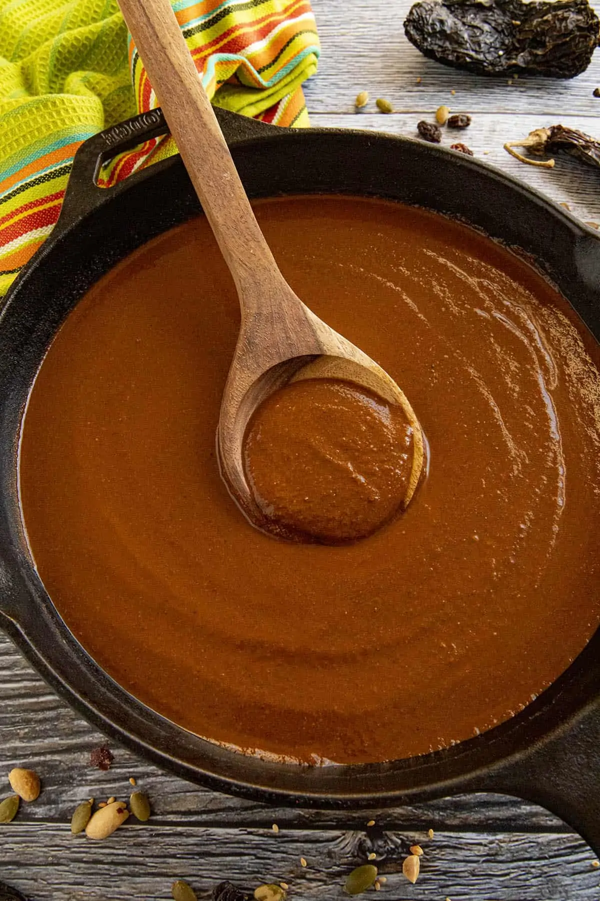 Mole Poblano served in a big bowl