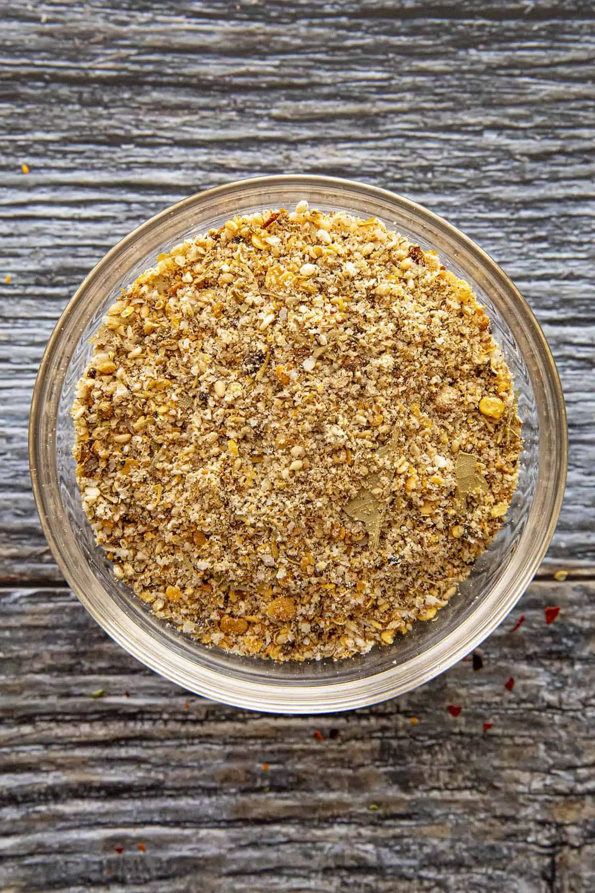 Ground spices and seeds in a bowl.