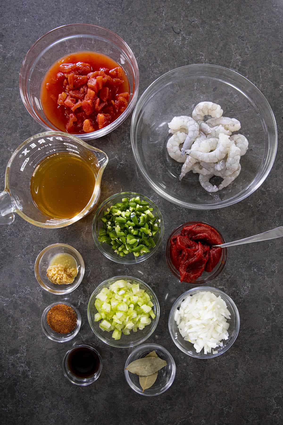 Shrimp Creole ingredients.