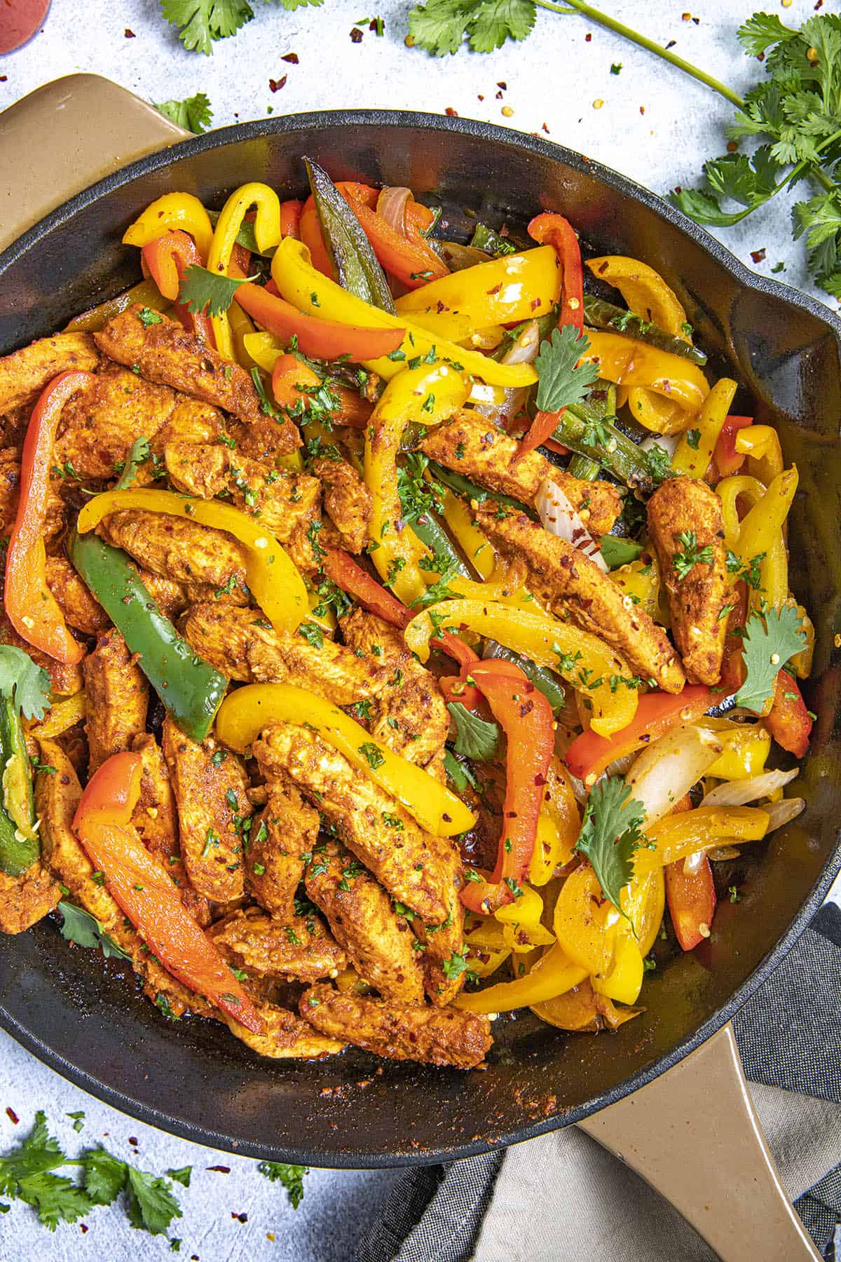 Chicken Fajitas in a pan