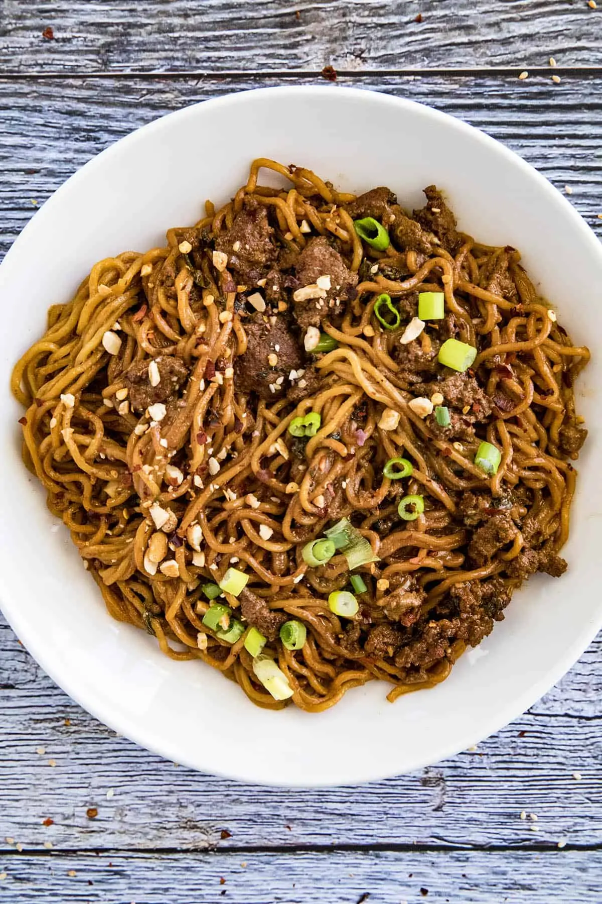 Dan Dan Noodles in a bowl