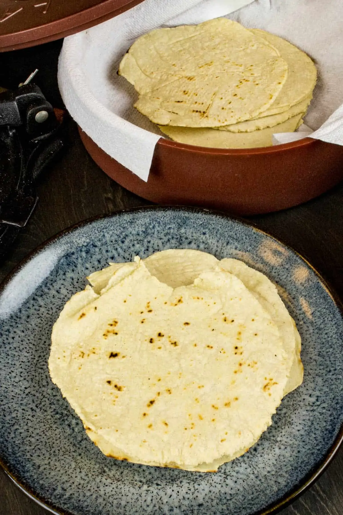 Homemade Corn Tortillas on a plate