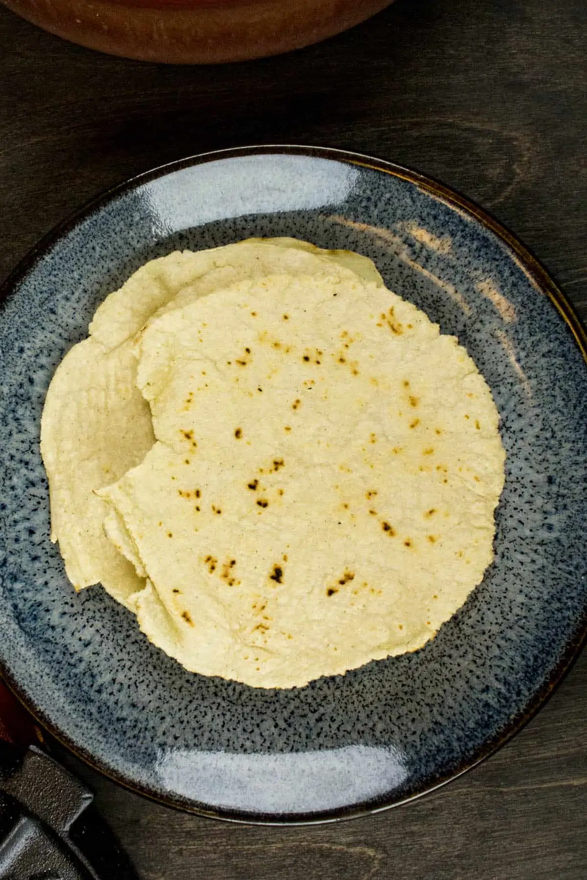 Homemade Corn Tortillas on a plate, ready to serve