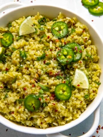 Arroz Verde served to the table.