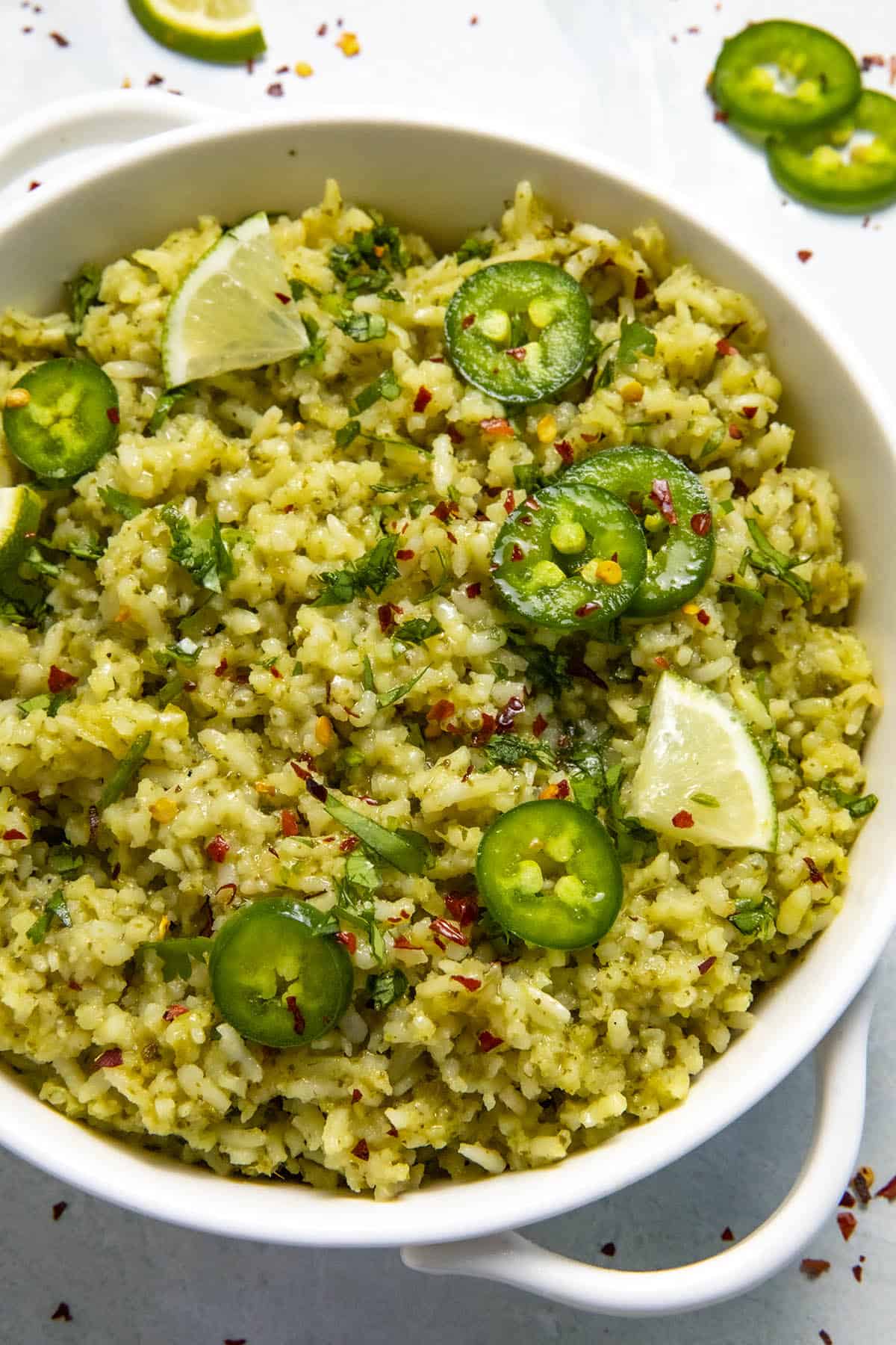 Arroz Verde served to the table.