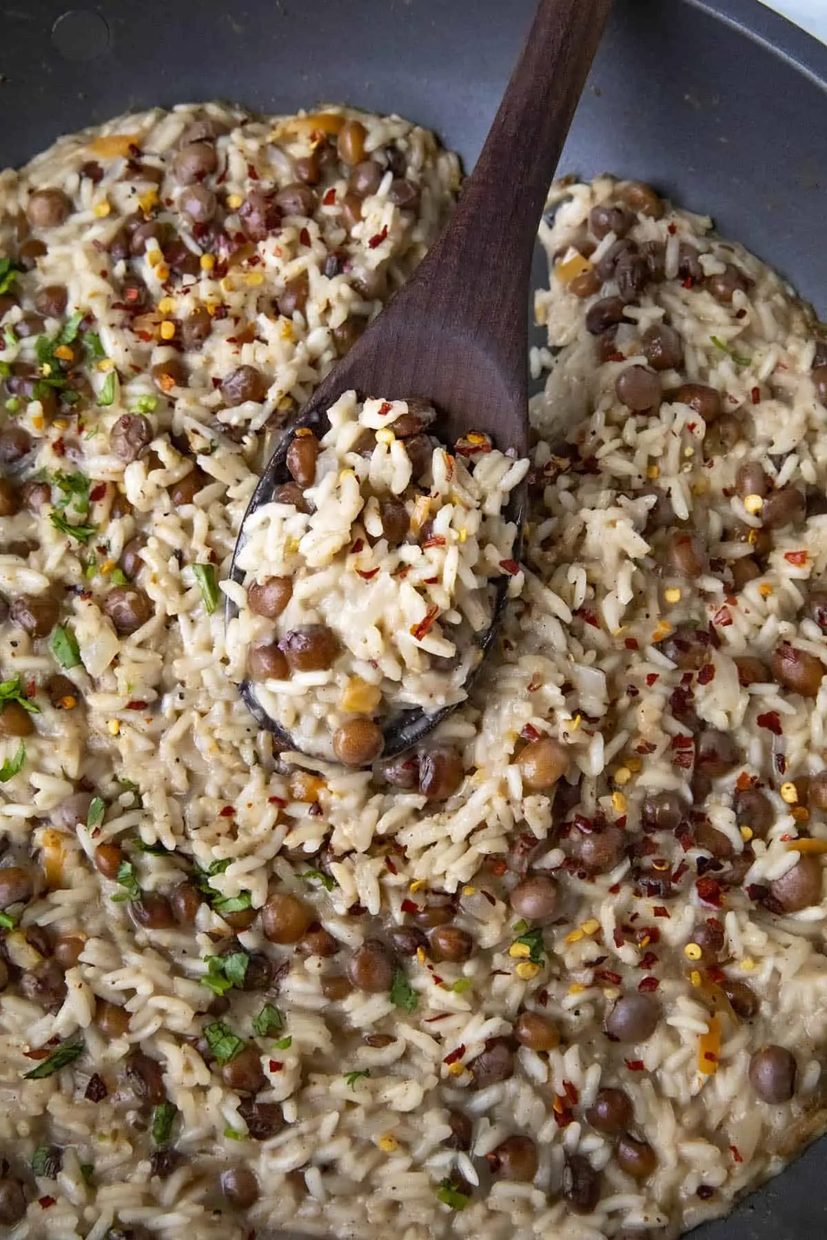 Jamaican Rice and Peas served.