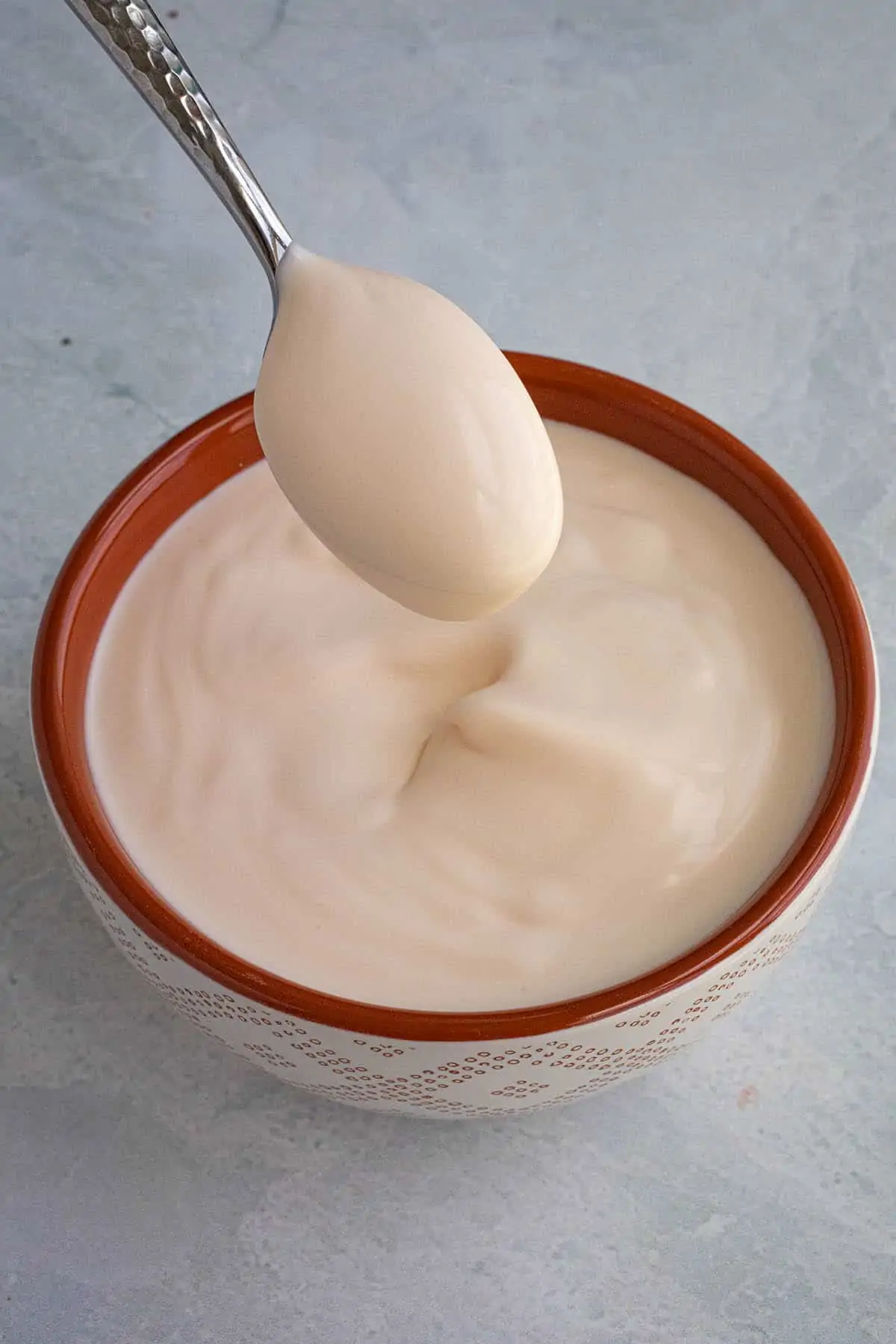 Mexican Crema on a spoon
