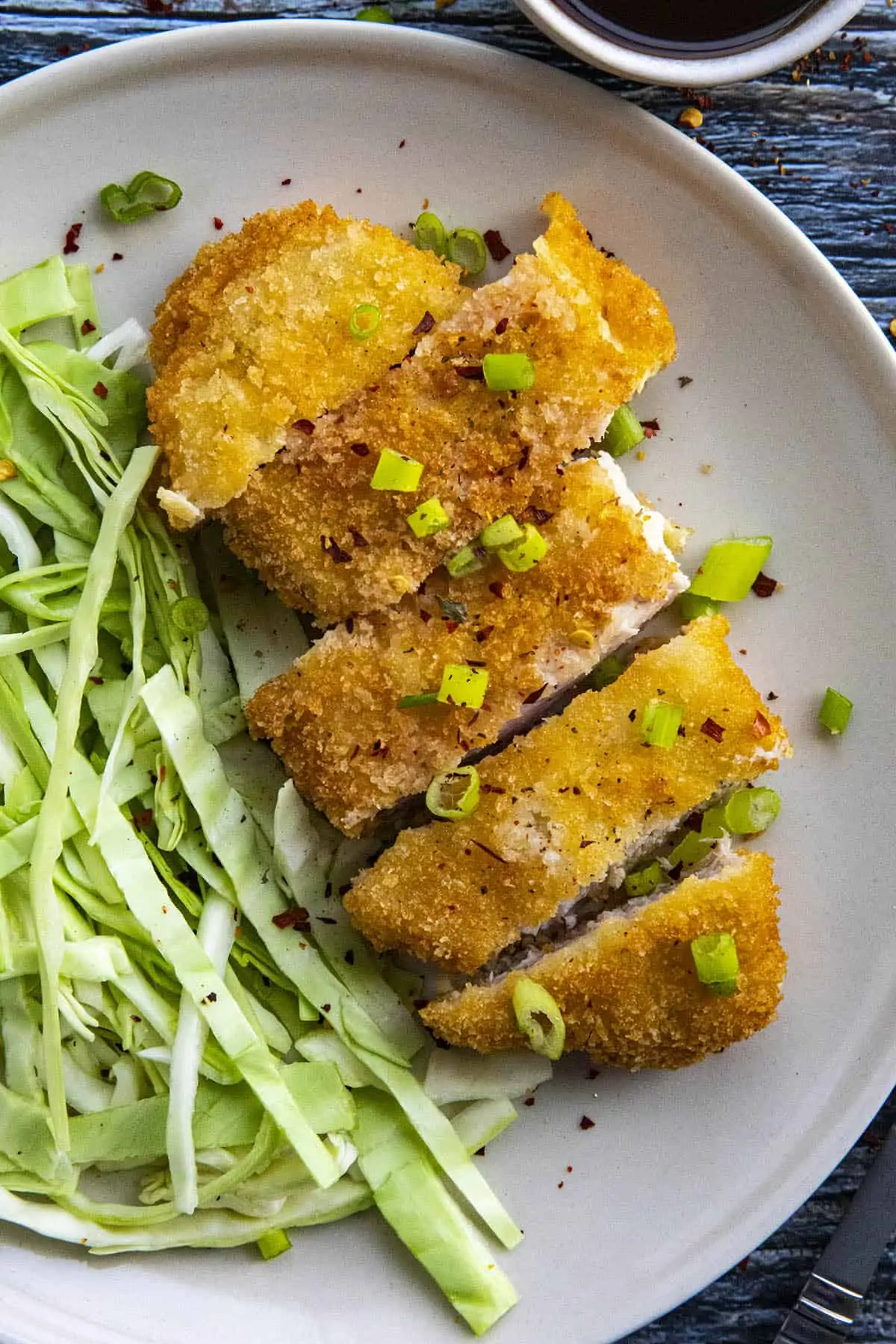 Pork Katsu on a plate.