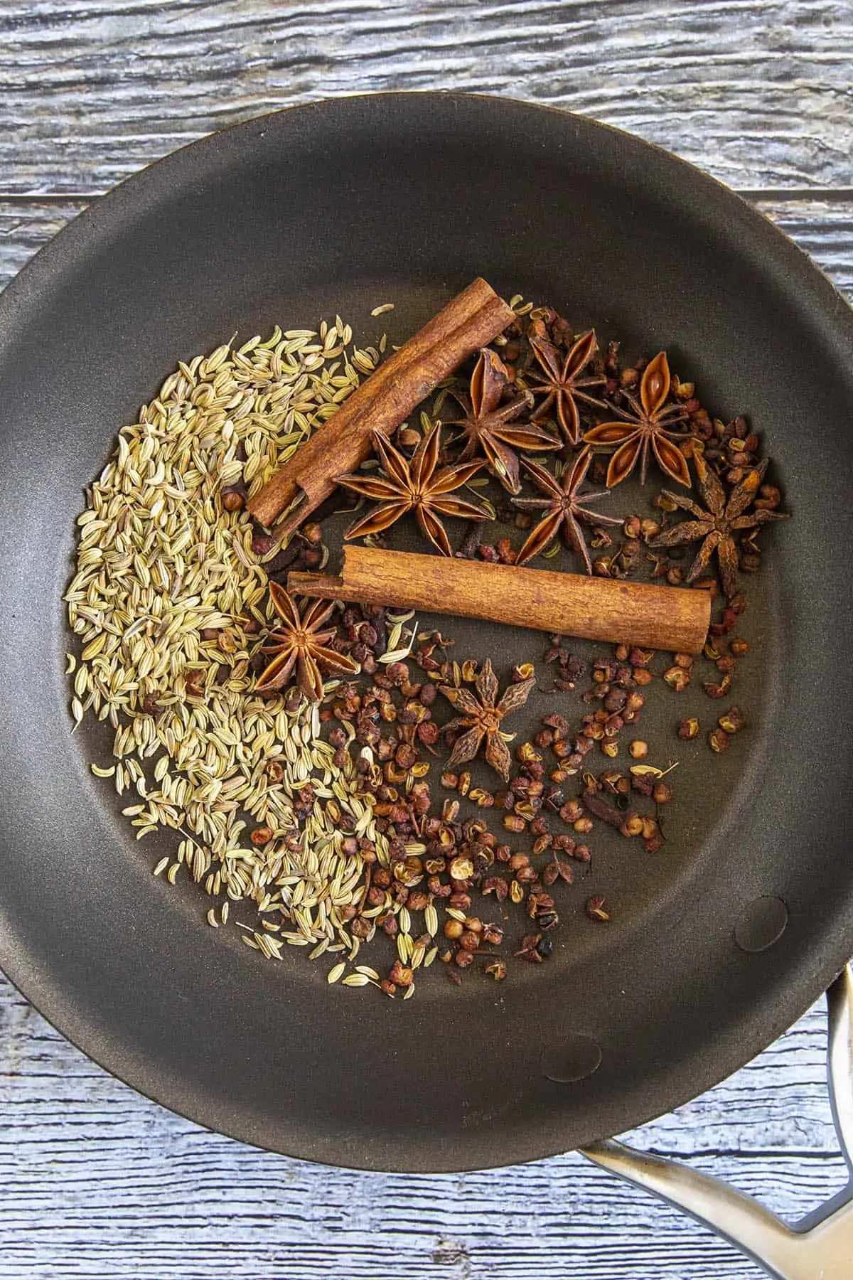 Toasting Chinese 5 Spice ingredients