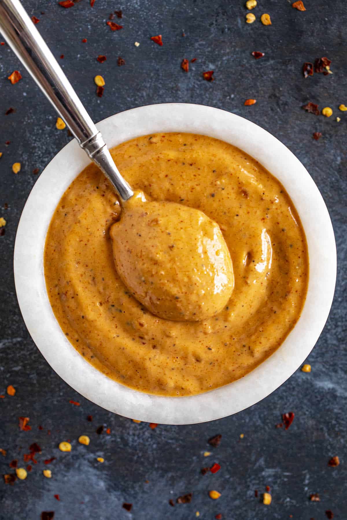 Creamy Comeback Sauce on a spoon