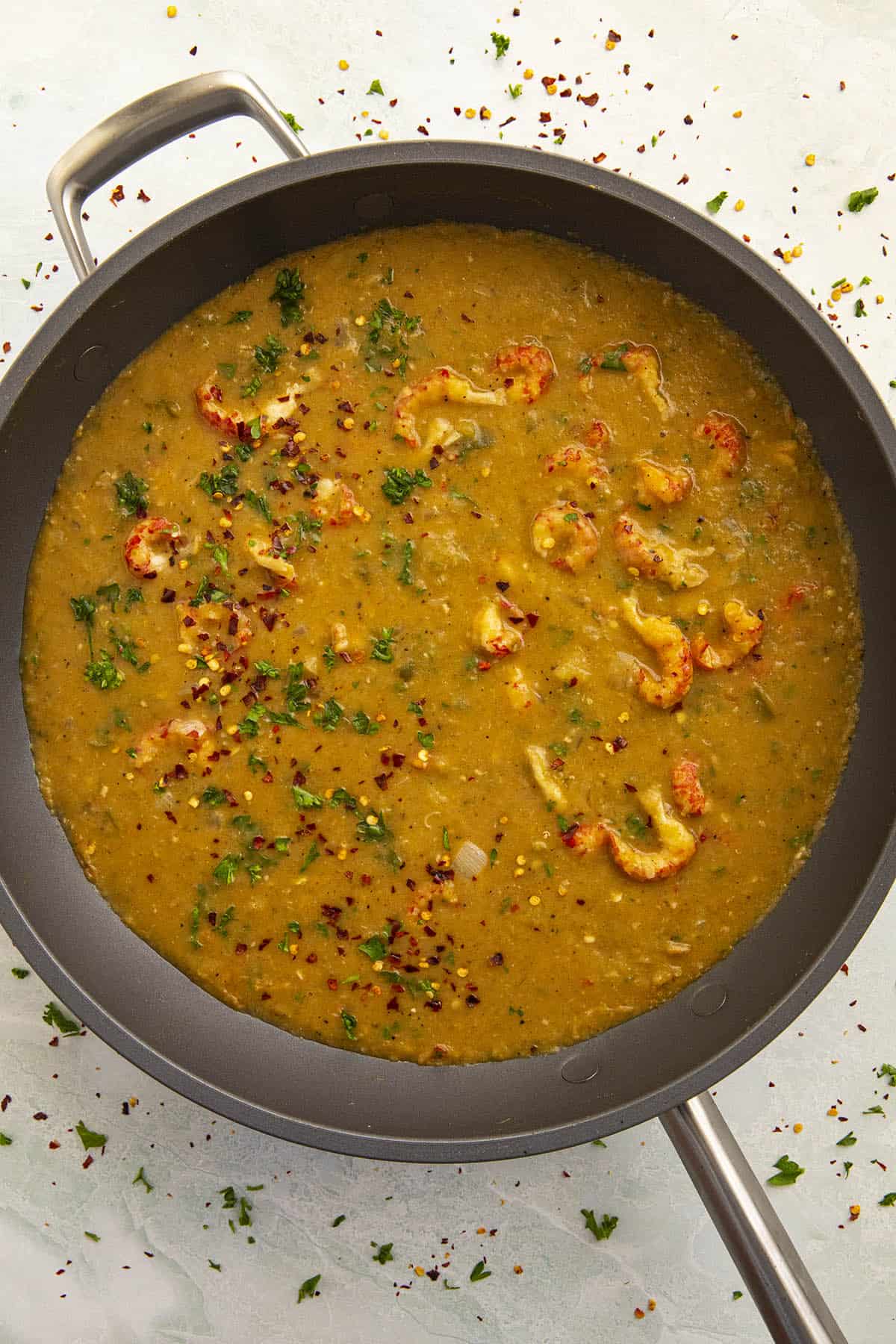 Crawfish Etouffee in a pan