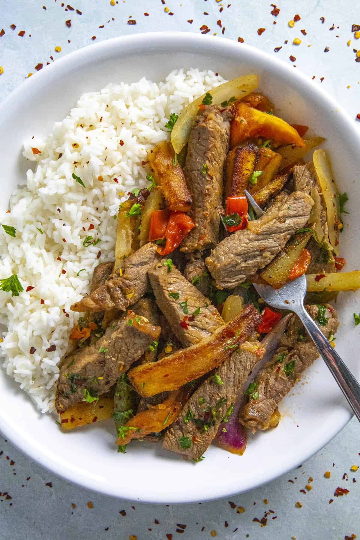 Lomo Saltado Recipe (Peruvian Beef Stir Fry with French Fries)