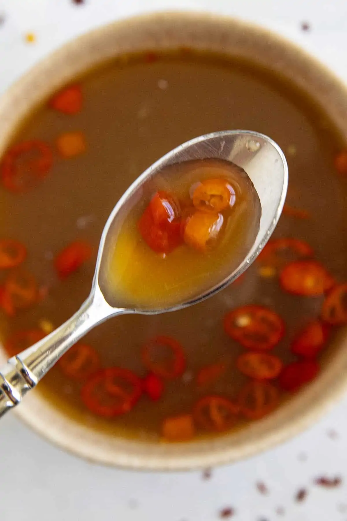 Nuoc Cham on a spoon.